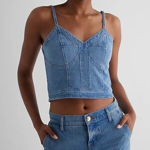 Express Blue Denim Crop Top